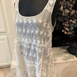 4 LOVE AND LIBERTY BY JOHNNY WAS Silk Boho Tank